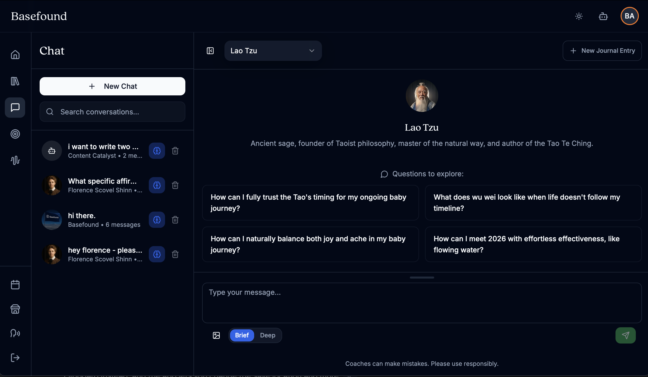 Chat with suggested questions